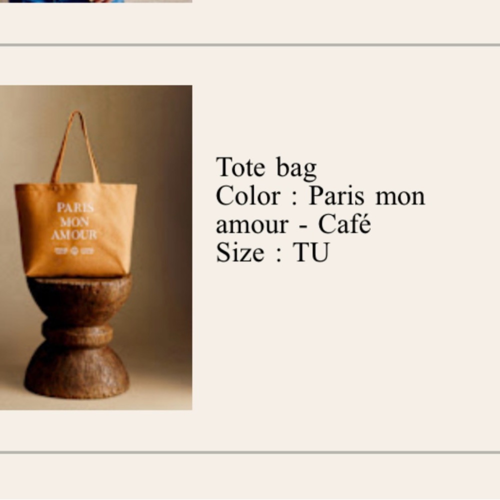 Sezane Paris Mon Amour Tote Bag